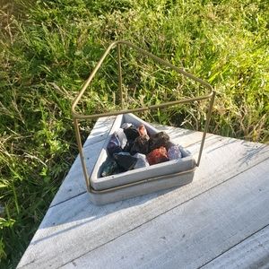 Triangle Crystal Filled Candle Holder